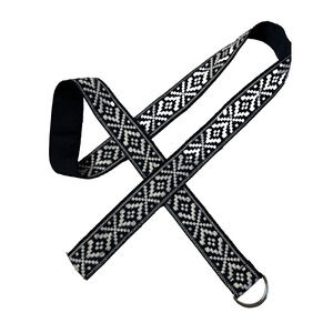 Woven Black White Black Belt Women Size 10 Boho Western Adj ustable School Work